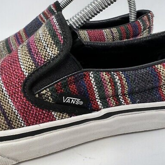 Vans Off The Wall Baja Slip On Low Top Stripe Drug Rug Shoes Men 4.5 Womens 6 - Picture 2 of 5